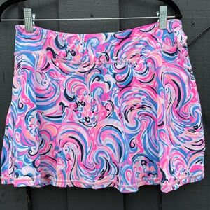 Lilly Pulitzer Luxletic Flamingoals Pink and Blue Swirl Skort